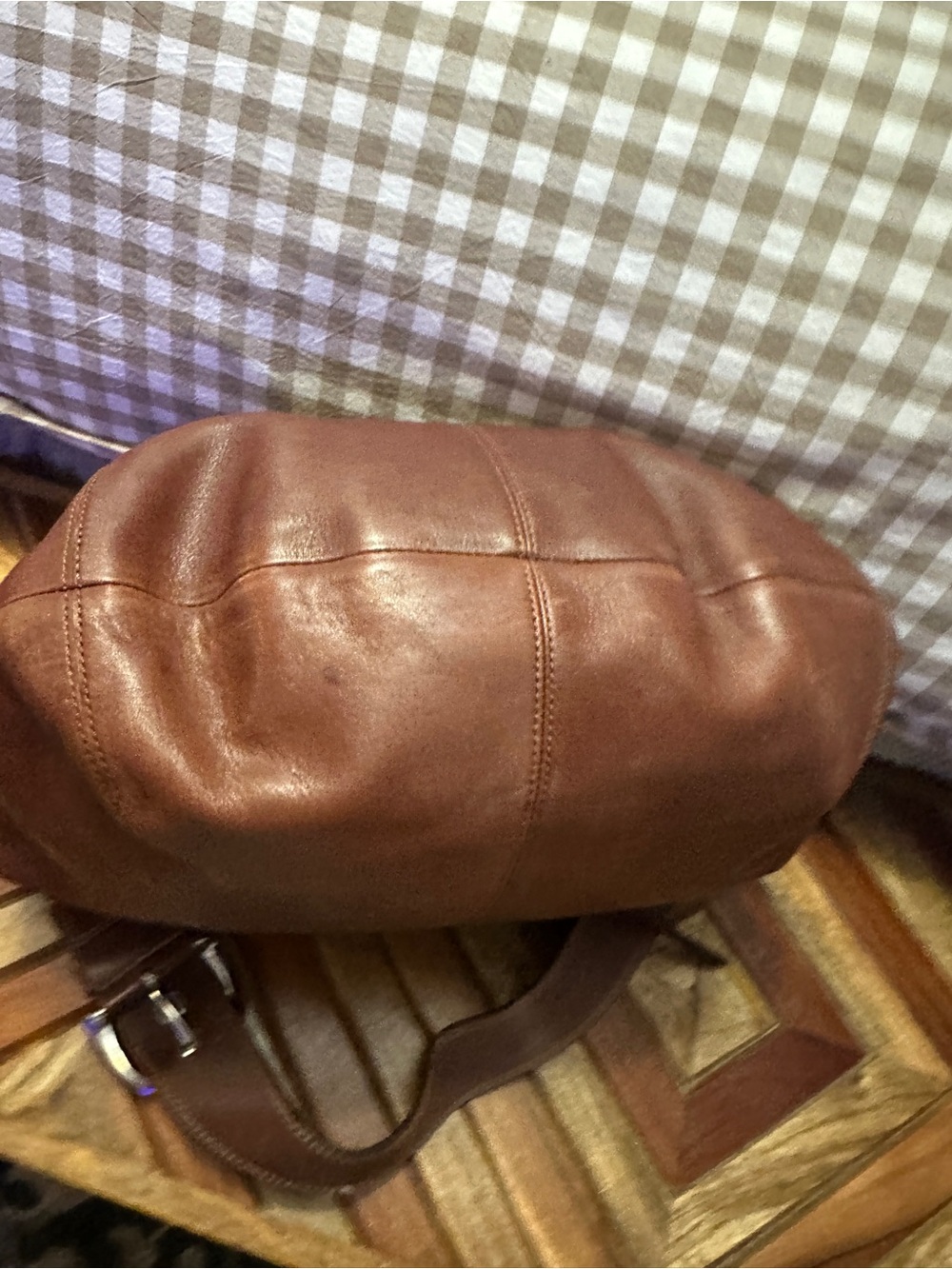 Coach Brown Leather Shoulder Hobo Bag with Matching Wallet - Picture 6 of 15